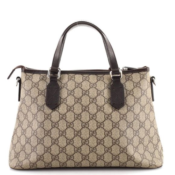 Gucci Convertible Zip Tote GG Coated Canvas Small Brown - Picture 3 of 10